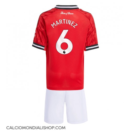 Maglie da calcio Manchester United Lisandro Martinez #6 Prima Maglia Bambino 2025-26 Manica Corta (+ Pantaloni corti)